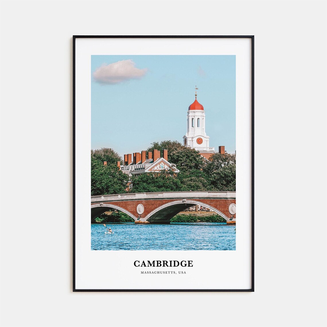 Cambridge Massachusetts Historic Bridge River Tower Photo Print