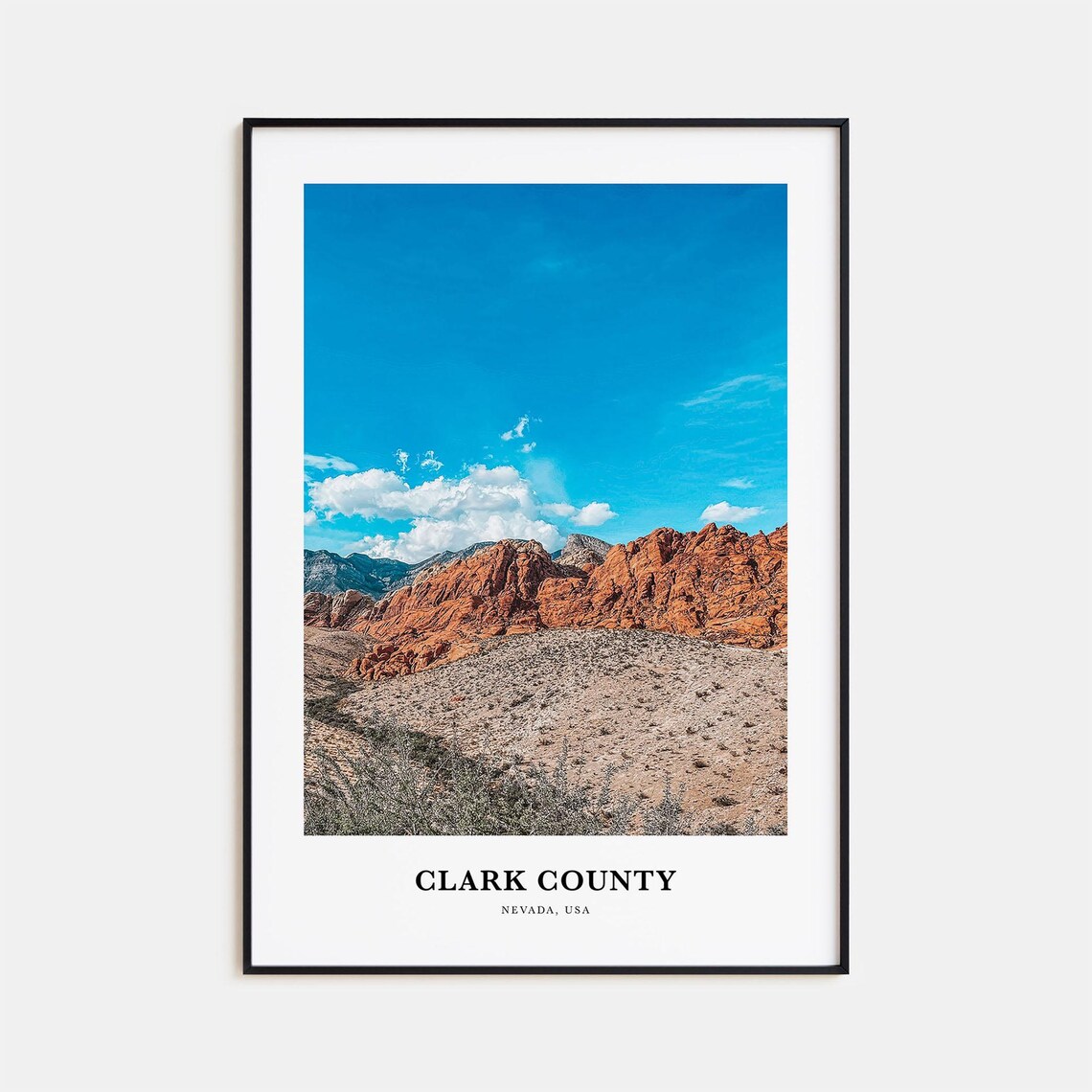 Clark County Nevada USA Red Rock Canyon Desert Landscape Photo Poster