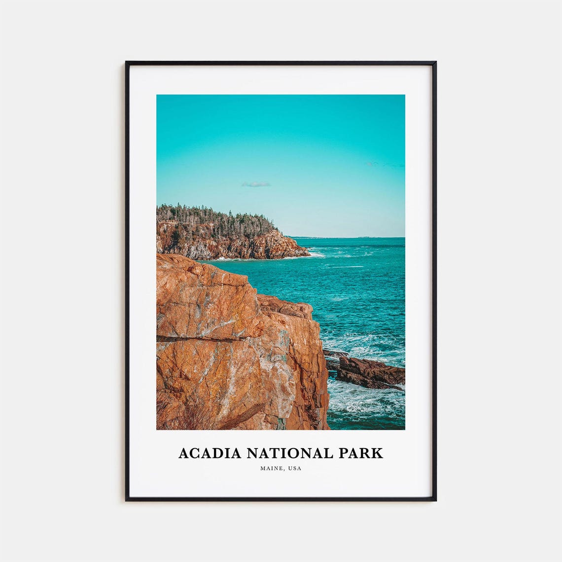 Acadia National Park Print Acadia National Photo Poster Acadia Travel Wall Art Acadia Map Print Acadia Photography Print Maine Usa