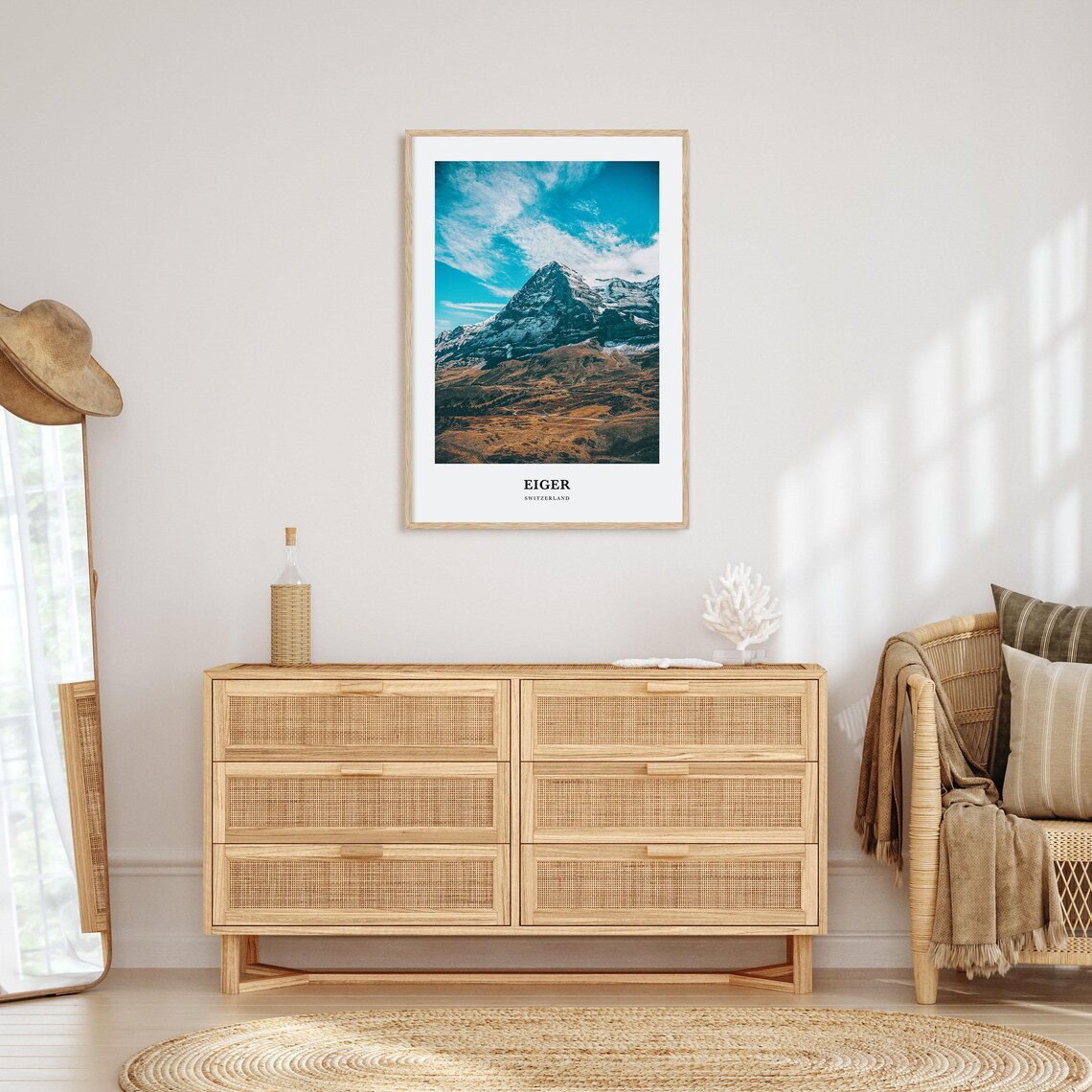 Eiger Travel Poster, Switzerland Mountain Wall Art - Image 2