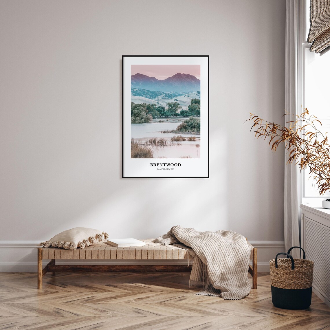 Brentwood California Mountain Lake Sunset Landscape Photo Poster - Image 3
