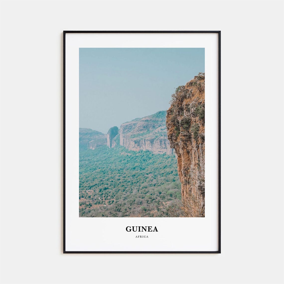 Guinea Africa Dramatic Cliff Escarpment Forest Photo Travel Poster
