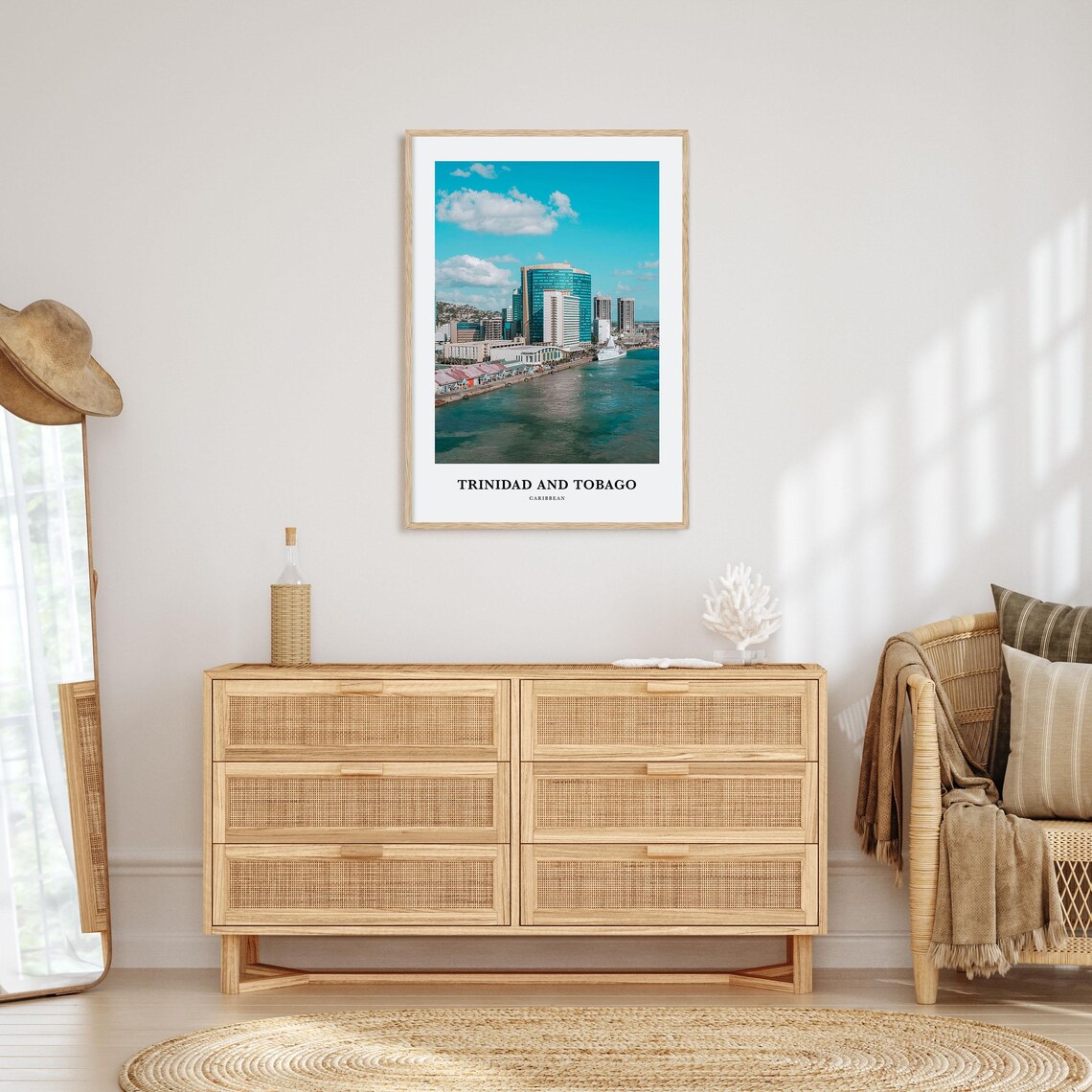 Trinidad and Tobago Waterfront Skyline Port of Spain Caribbean Poster - Image 2