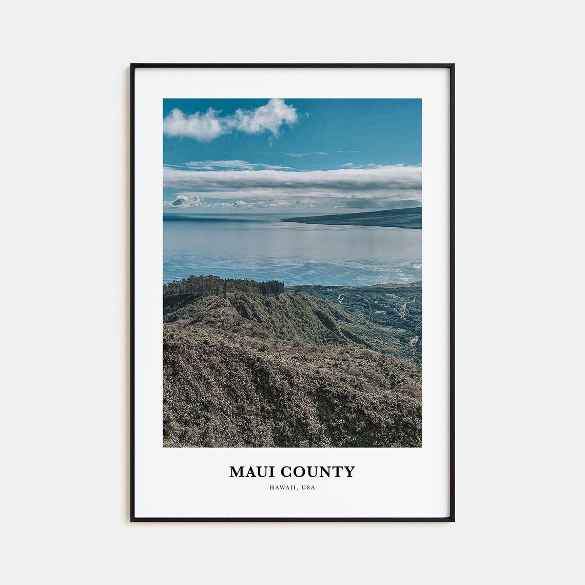Maui County Hawaii Ocean Cliff Overlook Grand Island Vista Poster