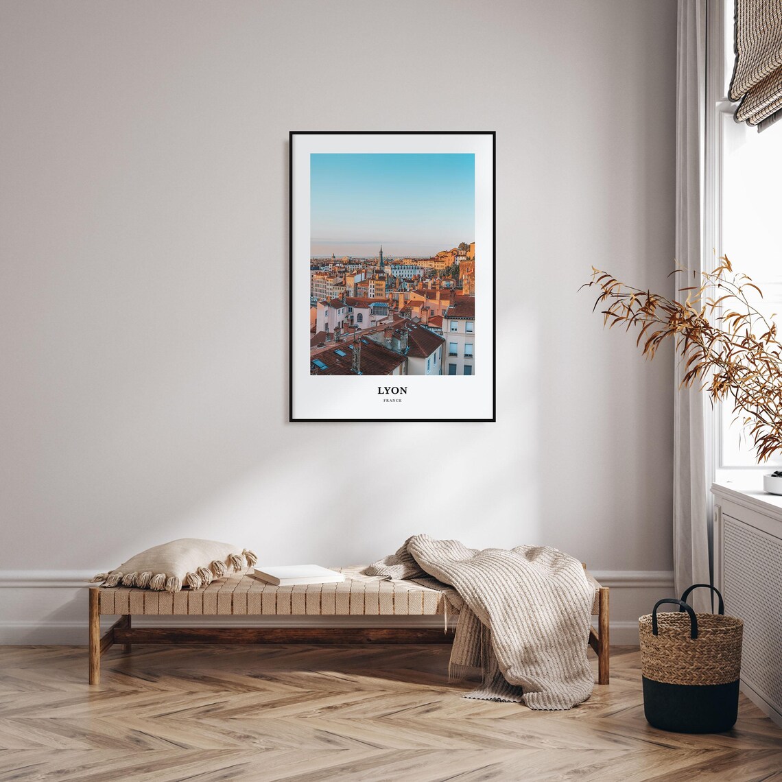 Lyon France Old Town Rooftops Golden Hour Cityscape Photography Poster - Image 3