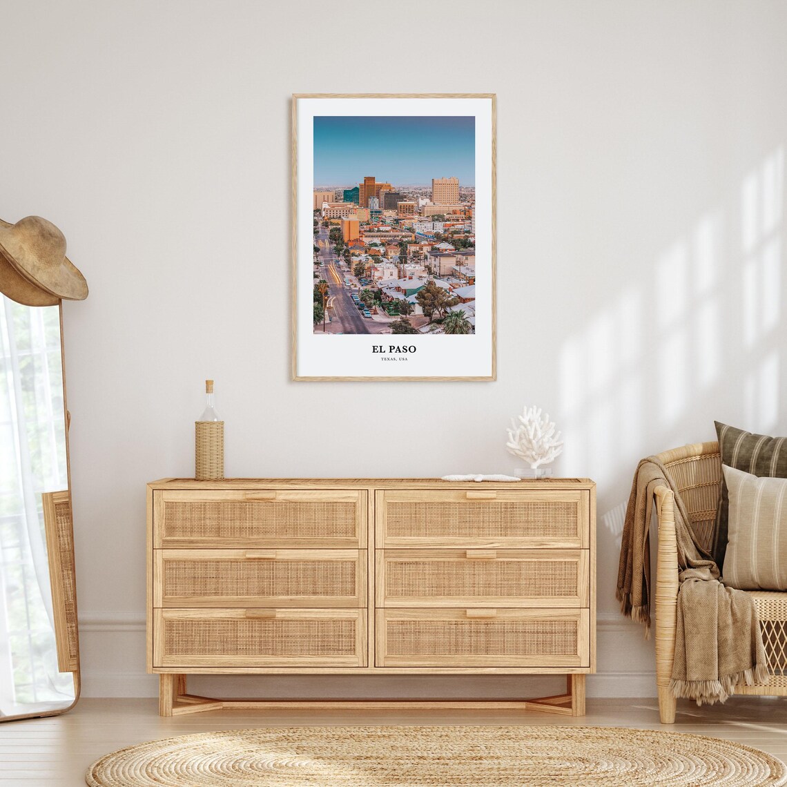 El Paso Texas Downtown Cityscape Golden Hour Dusk Travel Poster - Image 2