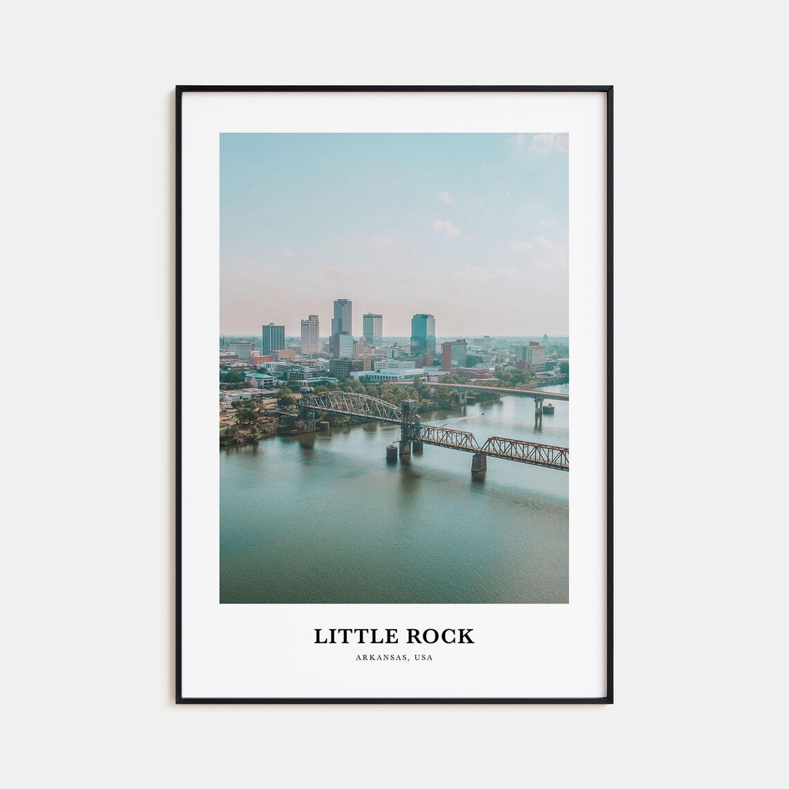 Little Rock Arkansas Skyline River Bridge Aerial View Poster