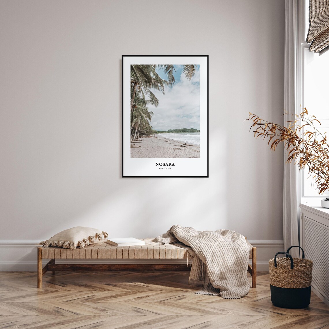 Nosara Costa Rica Palm Fringed Sandy Beach Tropical Photo Poster - Image 3