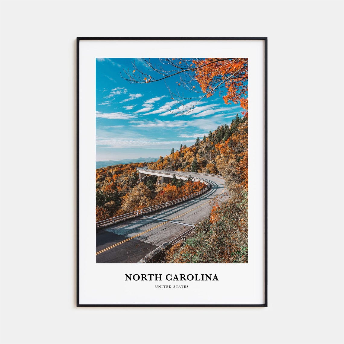 North Carolina Blue Ridge Parkway Drive In Autumn Colors Poster