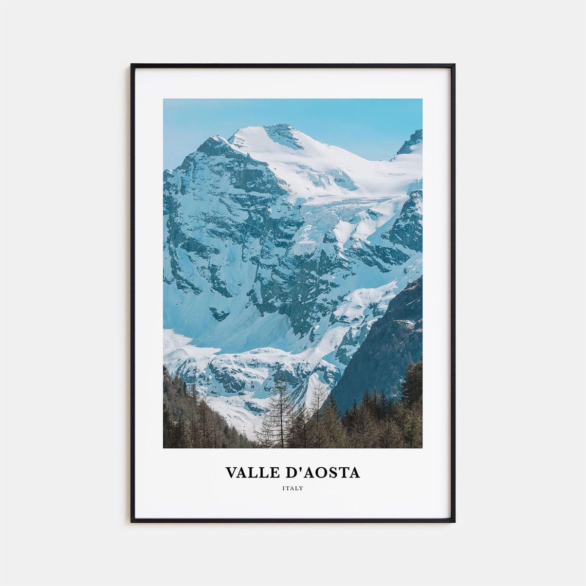 Valle d'Aosta Italy Snow Capped Alpine Mountain Peaks Poster