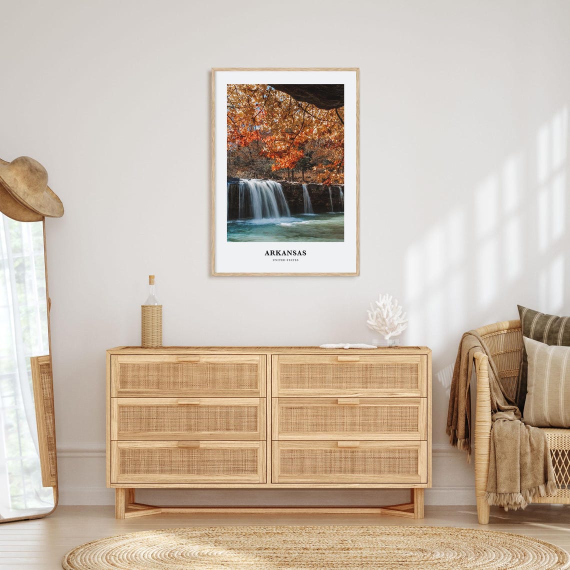 Arkansas Waterfall Autumn Foliage Scenic Nature United States Poster - Image 2