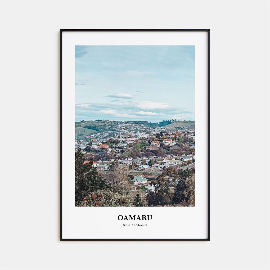 Oamaru New Zealand Hillside Town Photo Coastal Travel Wall Poster