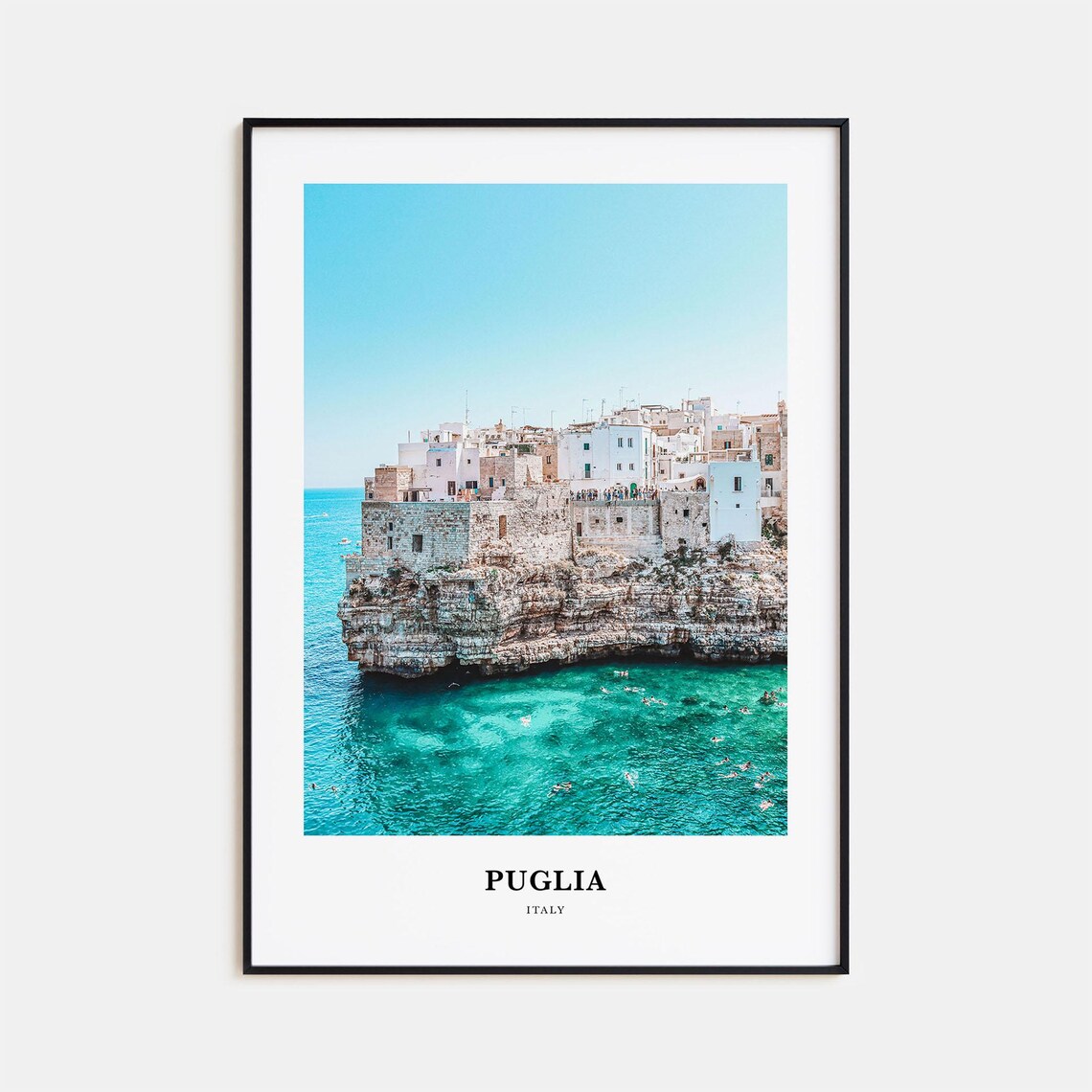 Puglia Travel Poster, Italy Map Wall Art