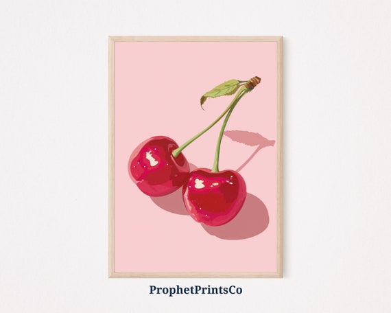 Girly Ma Cherie Cherry Poster Print French Wall Art Cute Gift Bedroom Home Dcor Wall Art