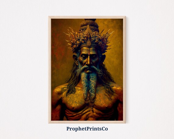 Lord Brahma Poster Print Hindu God Wall Art Lord Brahma Gift Antique Brahma God Home Dcor Wall Art Digitial