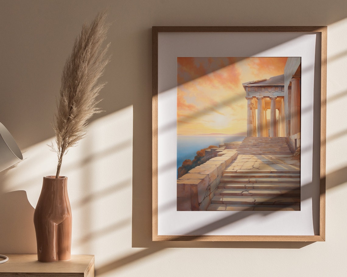 Parthenon Grand Steps Sunset Aegean Sea Ancient Greece Poster - Image 4