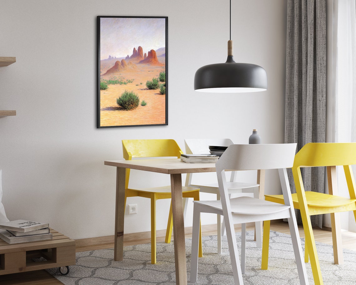 Red Rock Desert Buttes in Soft Morning Light Landscape Poster - Image 2
