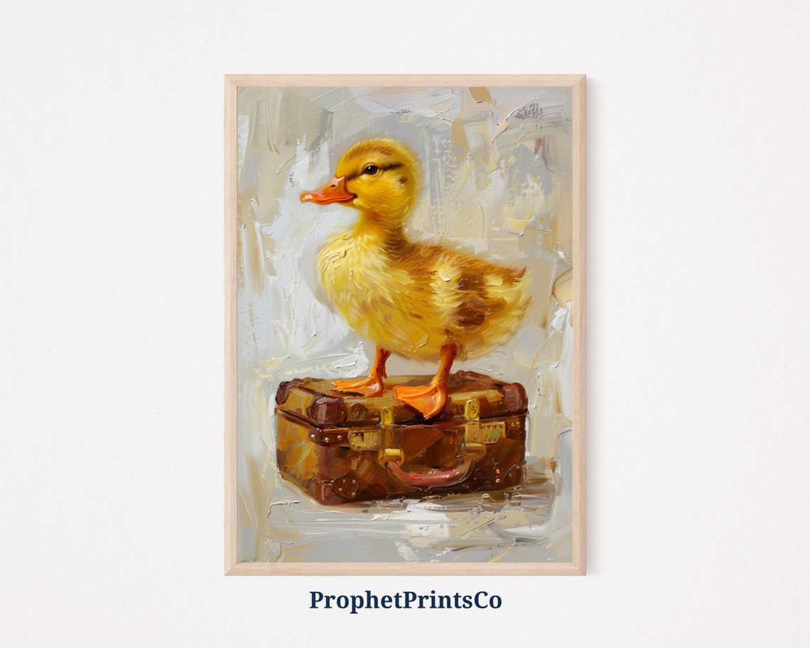 Cute Duck Poster Print Nursery Wall Art Animal Lover Gift Kids Room Home Dcor Wall Art