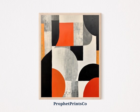 Mid Century Modern Abstract Print Geometric Wall Art Modern Art Prints Minimalist Home Dcor Wall Art