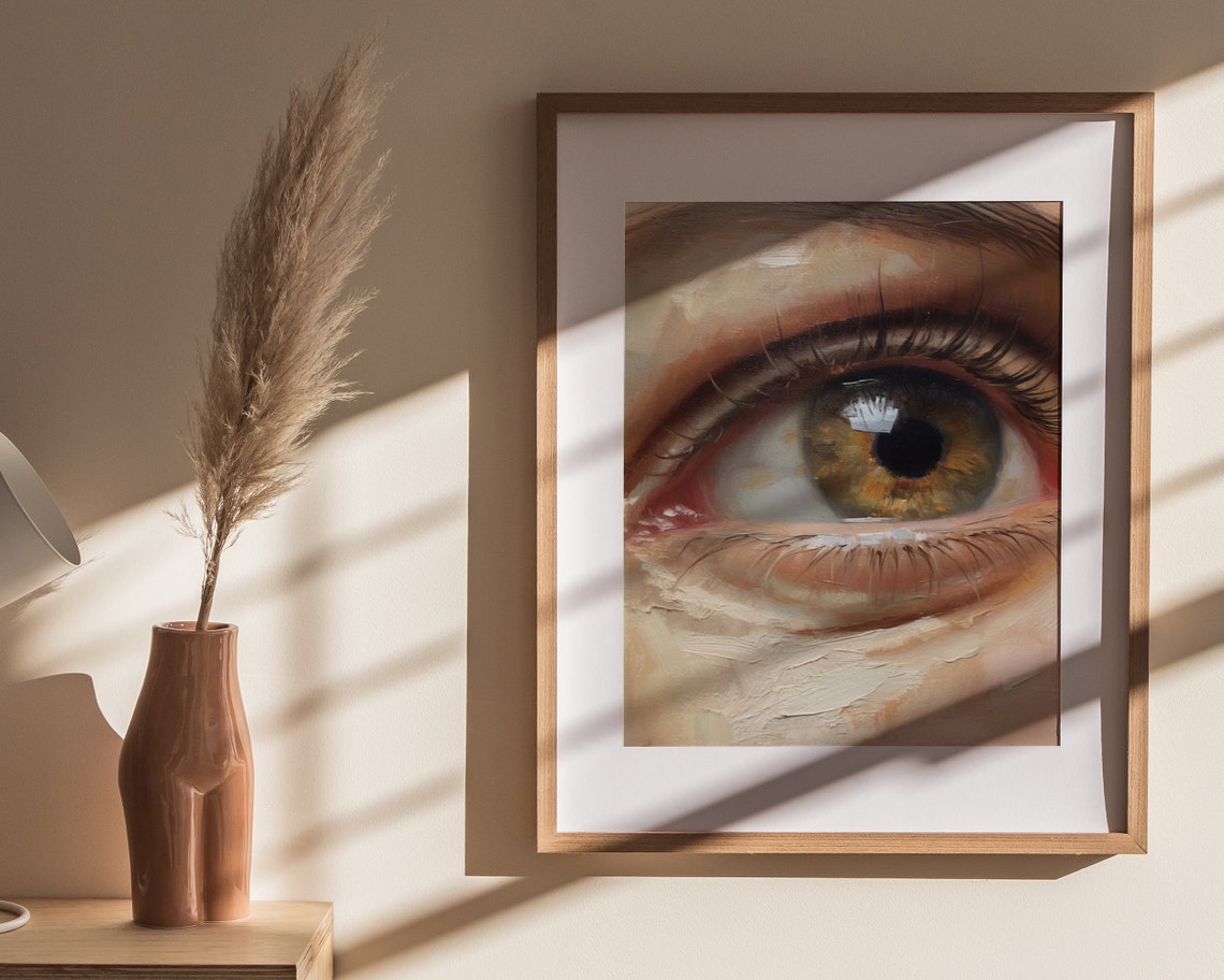 Soft Tonal Womans Eye Print Modern Wall Art Feminine Art Print Boho Aesthetic Home Decor Wall Art - Image 4