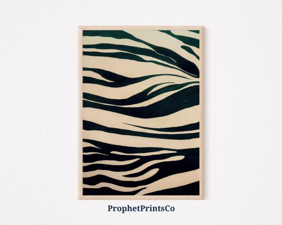 Digitial Zebra Pattern Poster Print Black White Wall Art Safari Gift Zebra Abstract Art Room Dcor