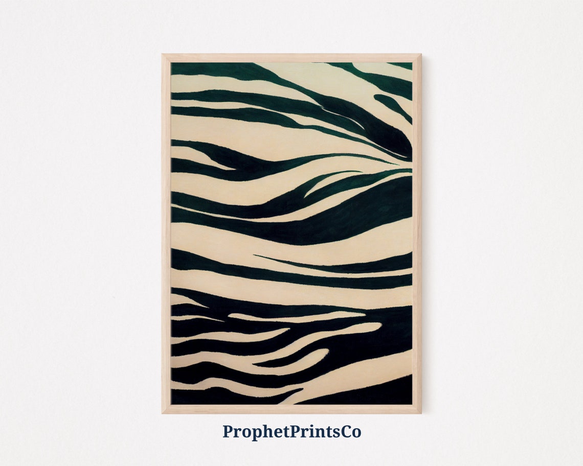 Digitial Zebra Pattern Poster Print Black White Wall Art Safari Gift Zebra Abstract Art Room Dcor
