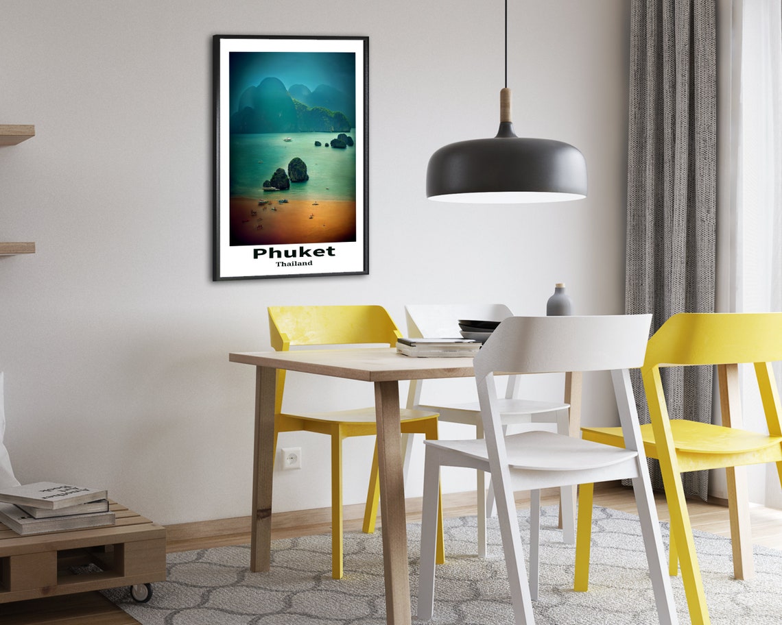 Phuket Thailand Dramatic Karst Islands Turquoise Bay Art Poster - Image 2