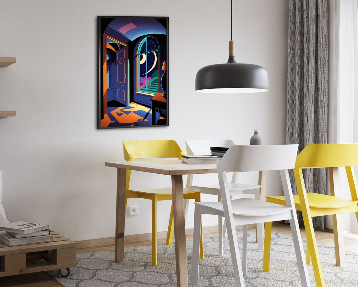 Retro 80s Interior Poster Print Pop Art Wall Art Inspired By Matisse Mid Century Home Dcor Wall Art Digitial - Image 2
