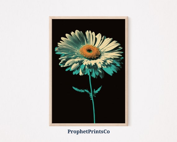 Daisy Pop Art Poster Print Cute Floral Wall Art Daisy Lover Gift Daisy Flower Home Dcor Wall Art Digitial