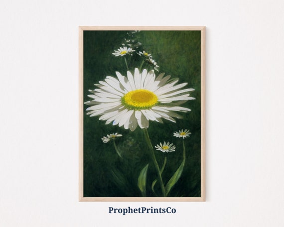Daisy Flower Poster Print Boho Floral Wall Art Inspired By Monet Unique Botanical Home Dcor Wall Art Digitial