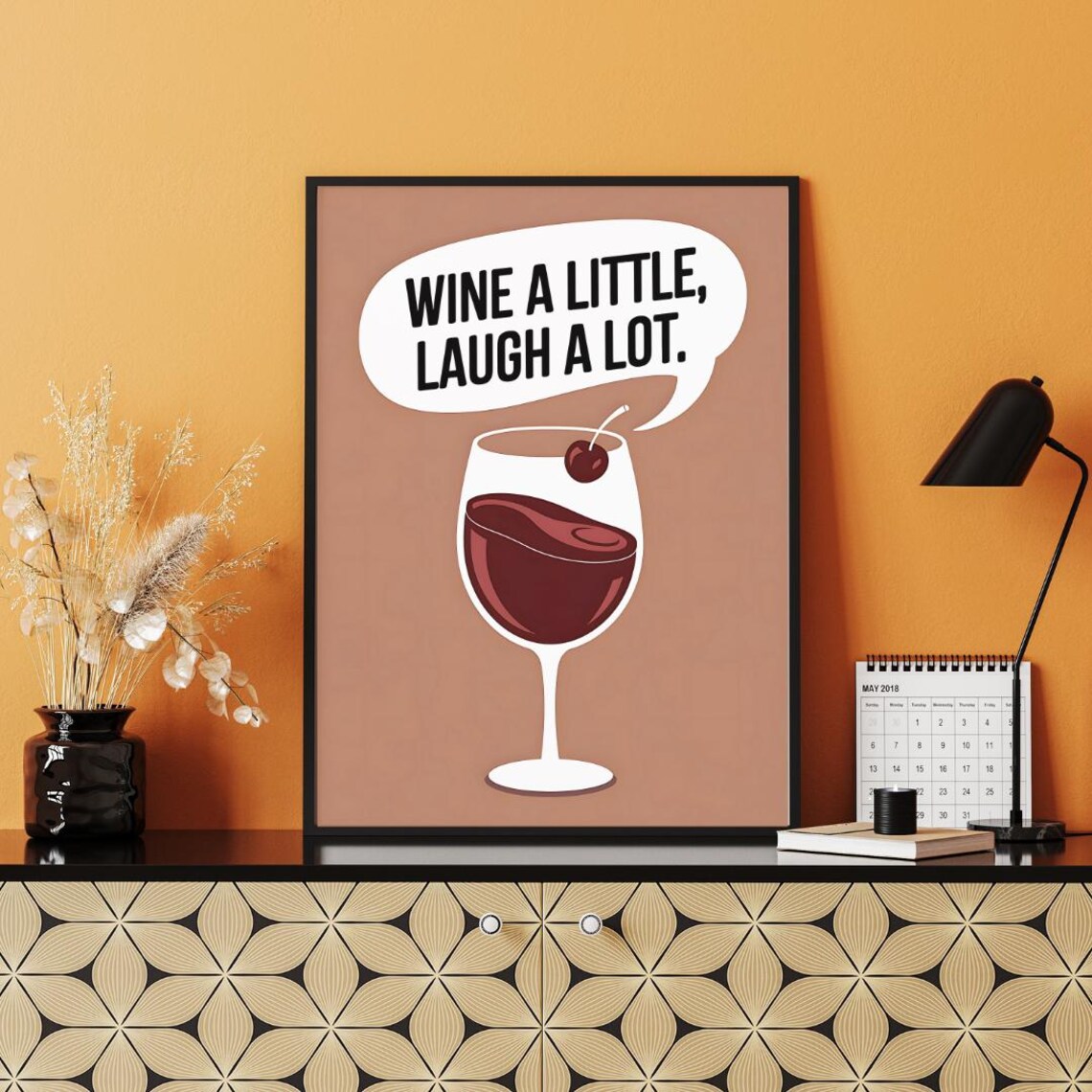 Wine Quote Art Print, Modern Bar Cart Decor - Image 4