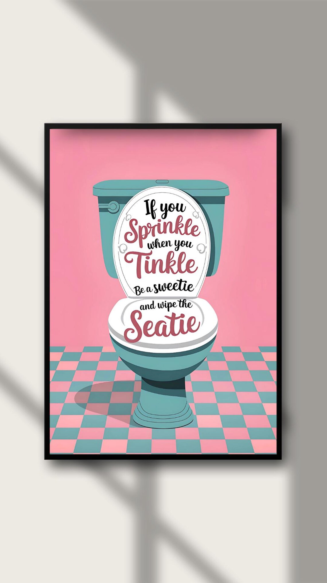 Funny Toilet Bathroom Decor, Typography Art Print - Image 5