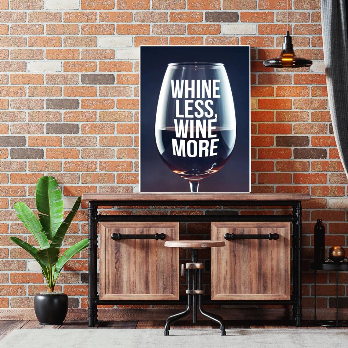 Whine Less, Wine More Modern Wine Saying Art Print - Image 5