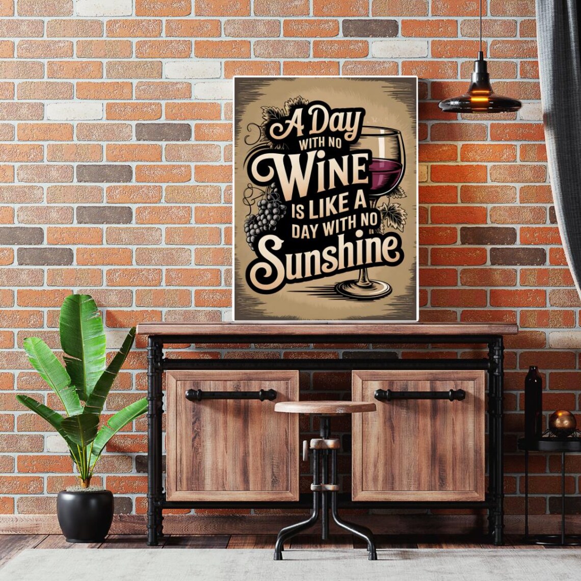 Day with No Wine Is Like Day with No Sunshine Vintage Wine Poster - Image 5
