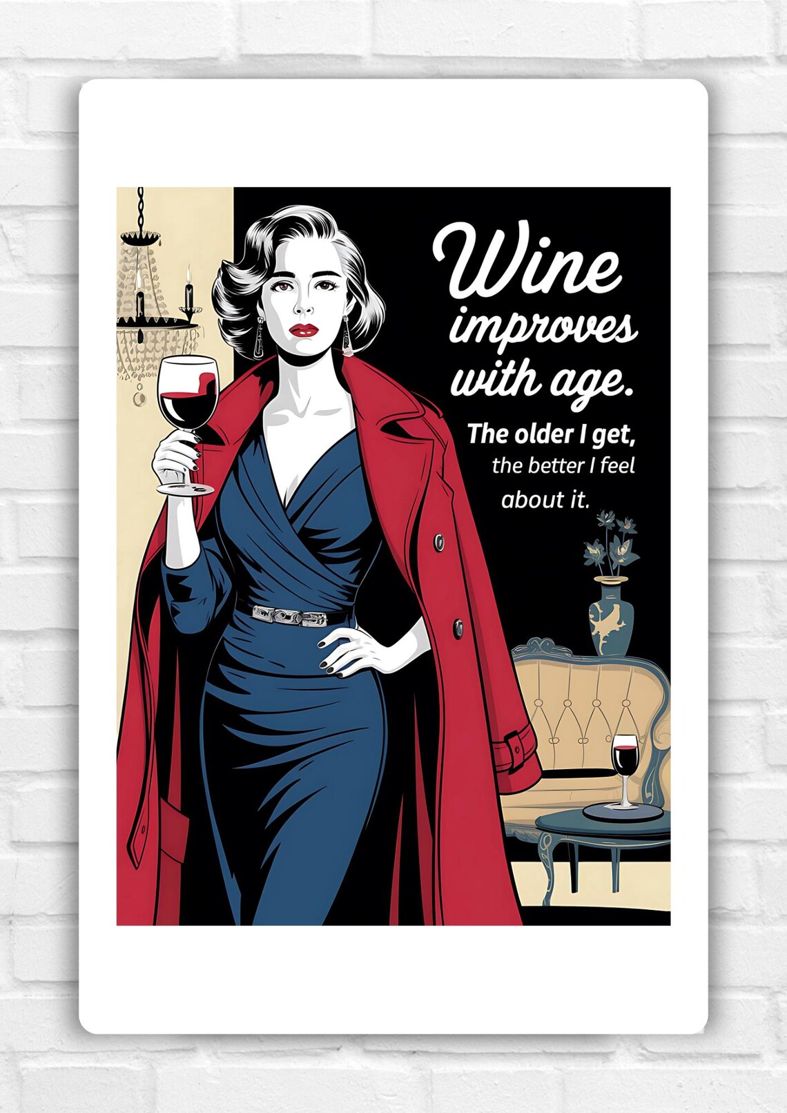 Wine Poster, Funny Wine Quotes Kitchen Art - Image 6