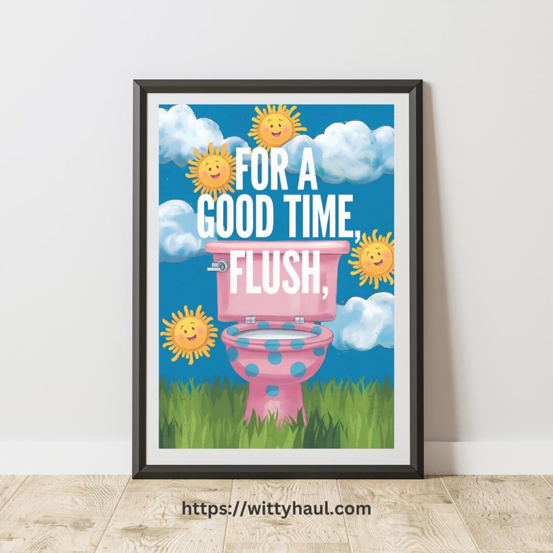 Funny Toilet Print, Bathroom Decor Typography