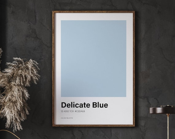 Delicate Blue Color Palette Swatch Minimalist Modern Decor Print Art