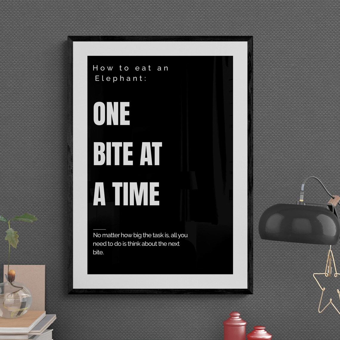 How To Eat An Elephant Success Motivation Art Print