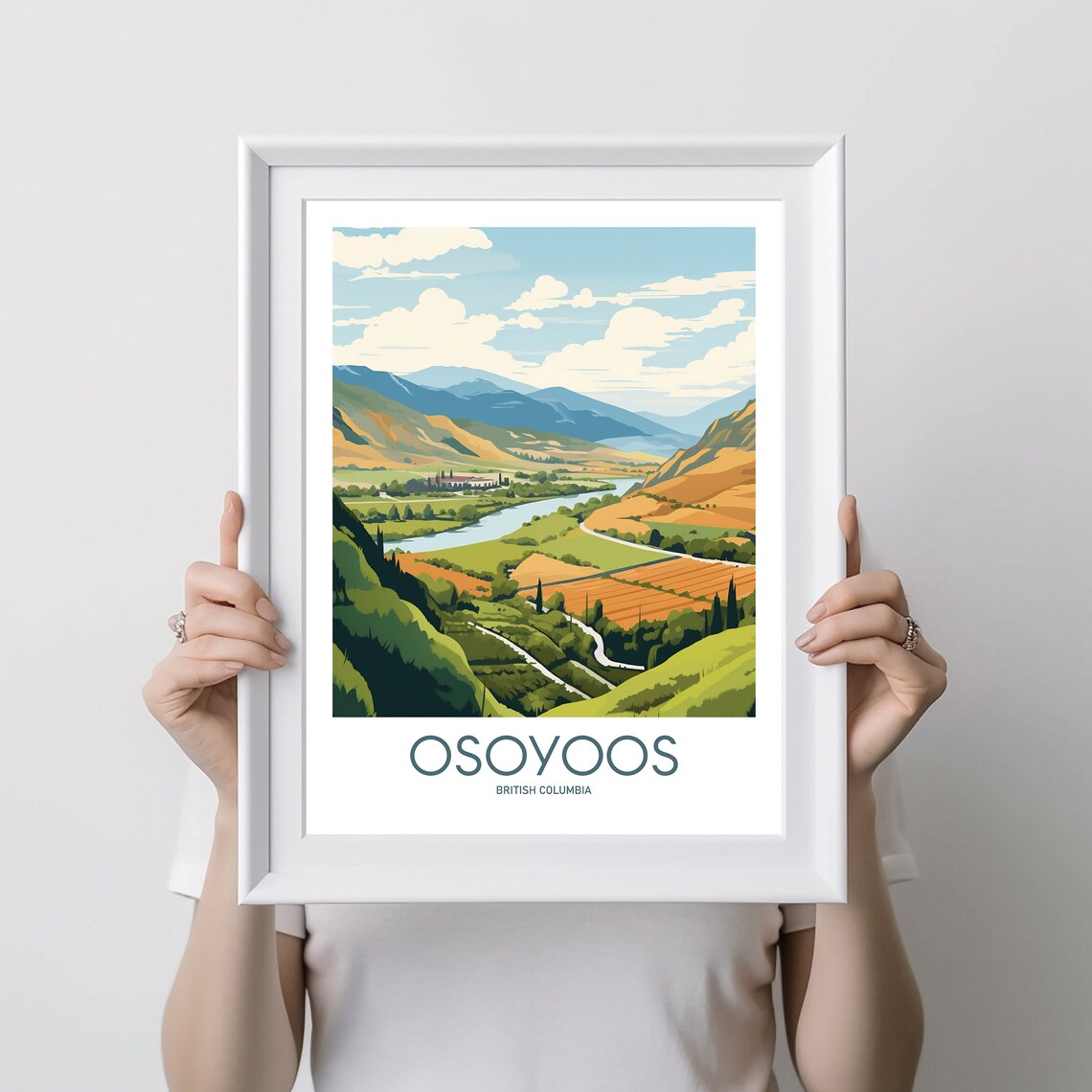 Osoyoos British Columbia Desert Valley River Orchards Travel Poster - Image 2