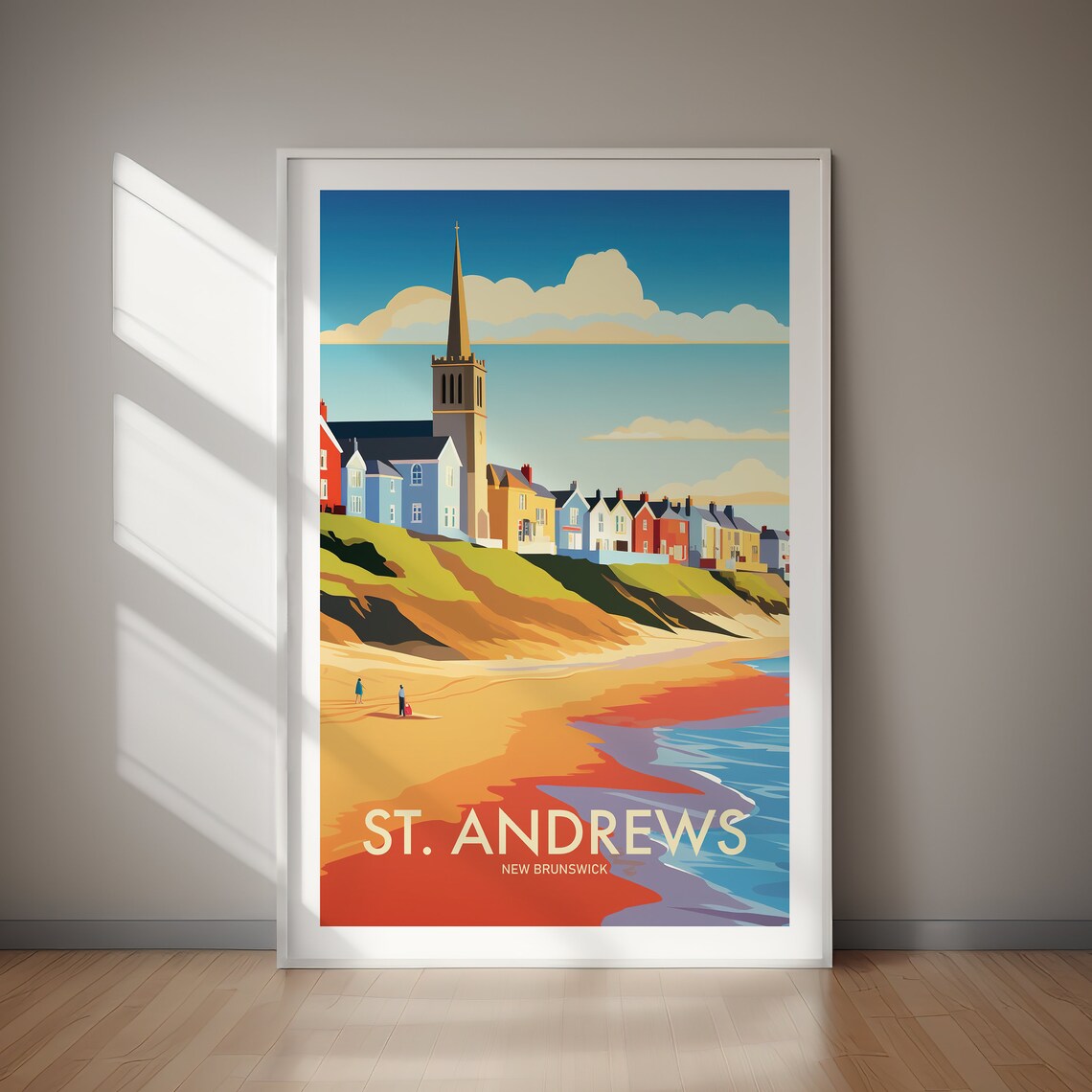 St Andrews New Brunswick Harbor Town Beach Sunset Travel Poster