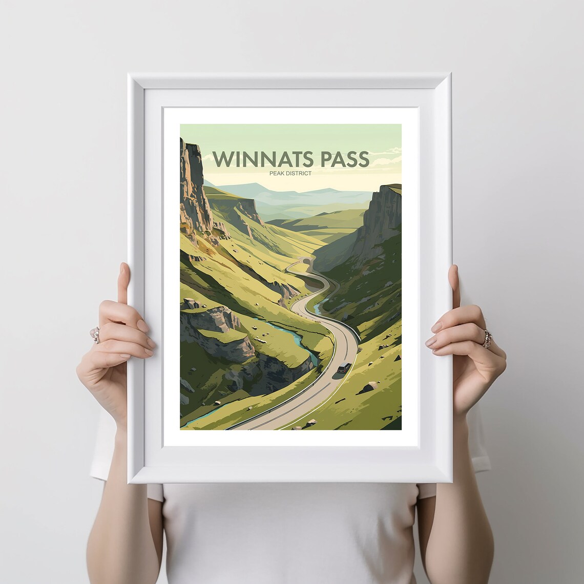 Winnats Pass Peak District Vintage Travel Valley Scenic Poster