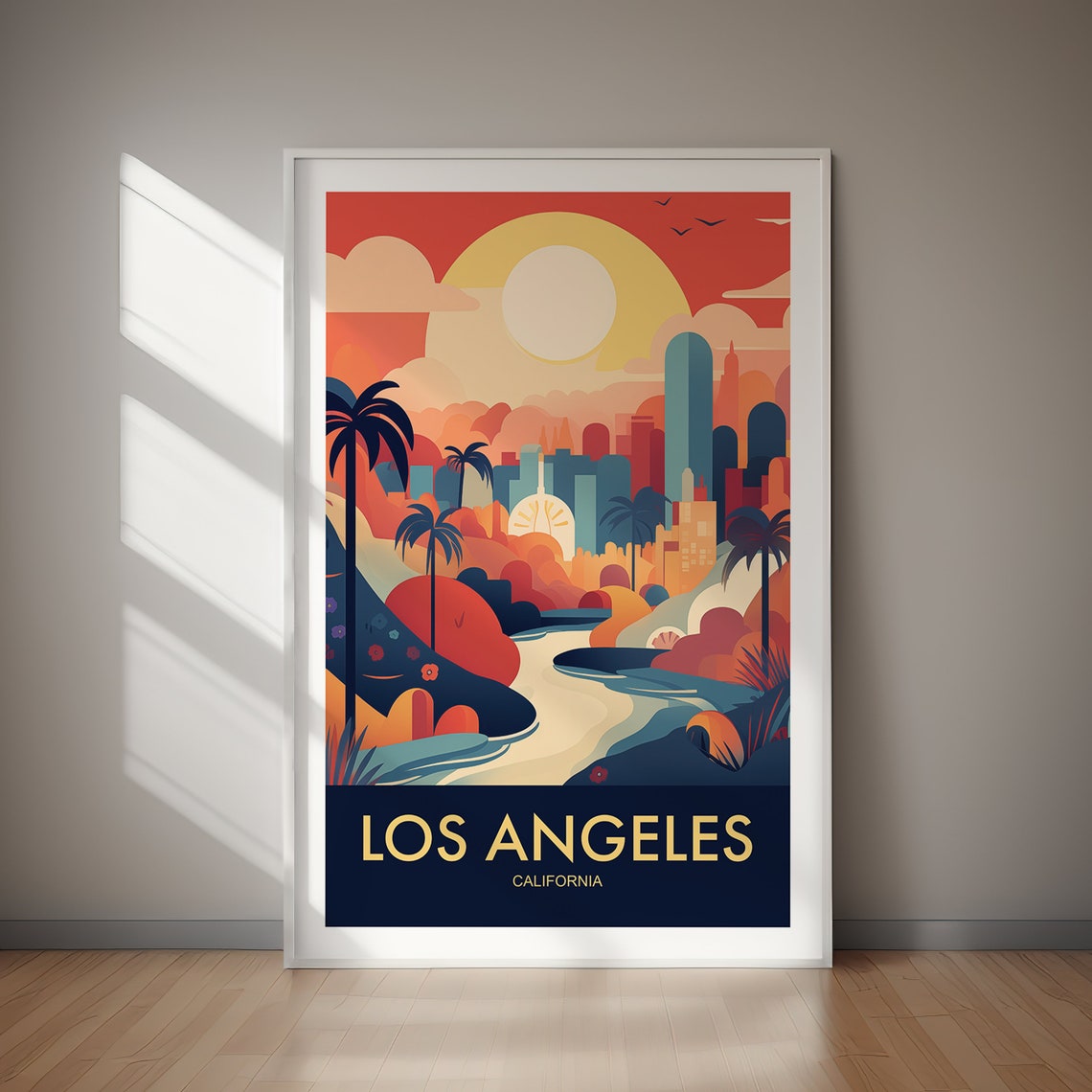 Los Angeles Travel Poster Wall Art Gift Holiday Travel Art Gifts For Her Gifts For Him Holiday Gift
