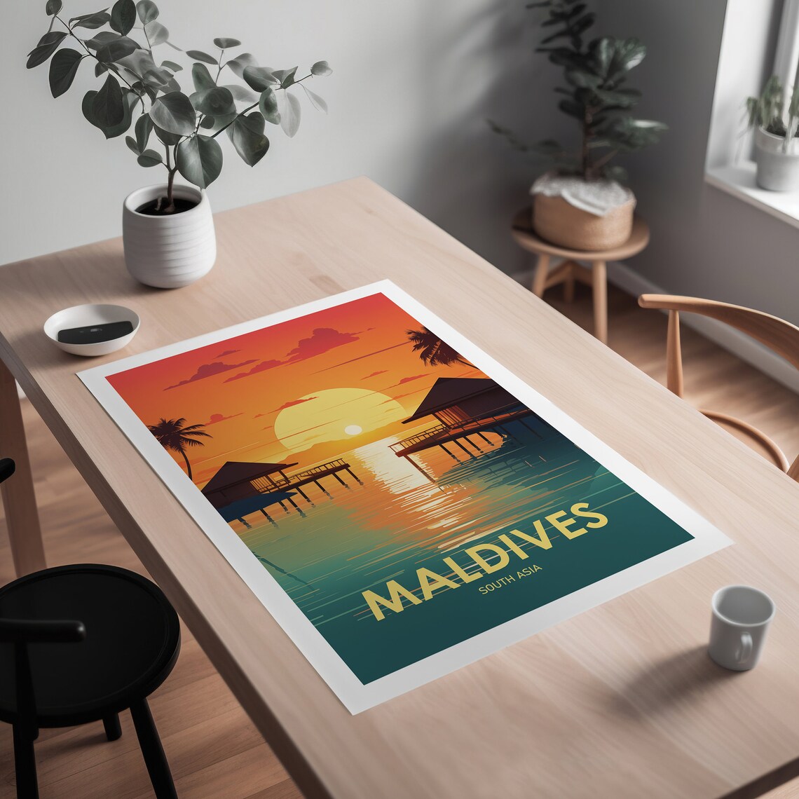 Maldives Travel Poster, South Asia Art Print - Image 2