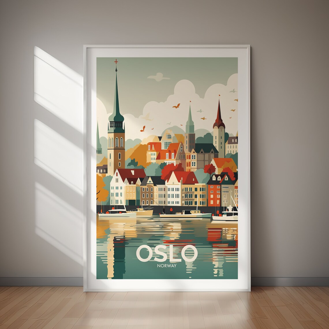 Oslo Travel Print, Europe Home Decor Art Print