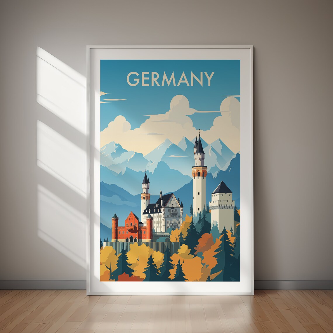 Germany Travel Poster, European Home Decor Art Print