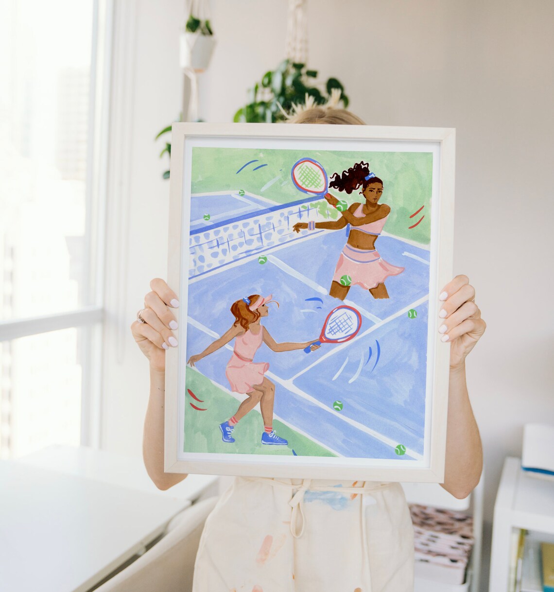 Tennis Girls Art Print, Sporty Women Gift - Image 2