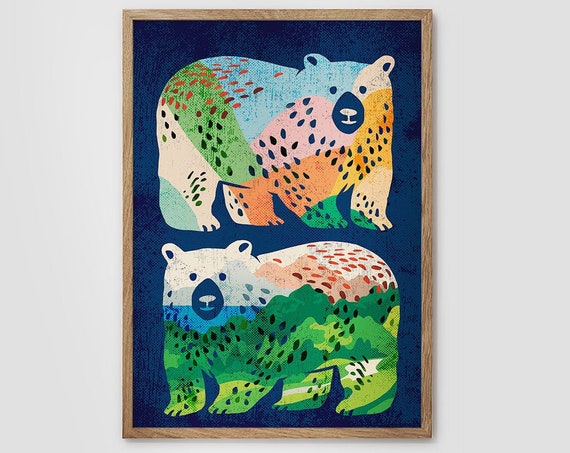 Bear Friends Forever Art Print