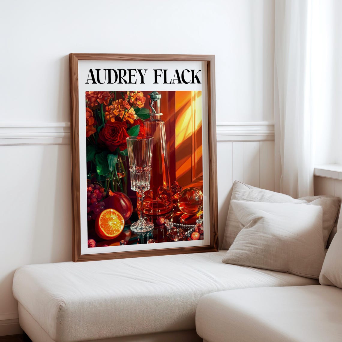 Audrey Flack Red Roses Crystal Flute Citrus Still Life Art Print