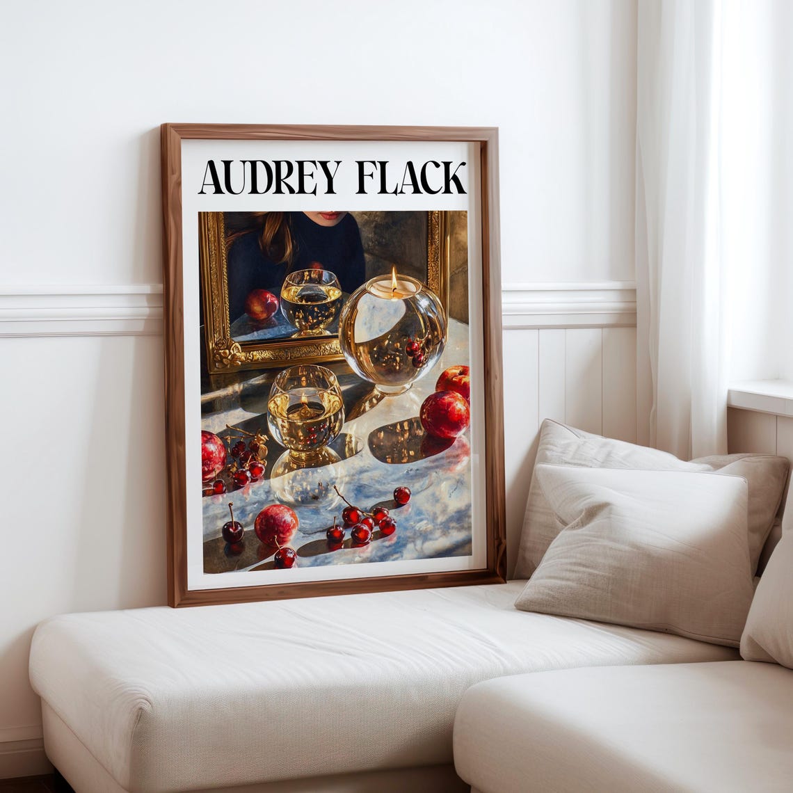 Audrey Flack Crystal Ball Candle Cherries Mirror Still Life Poster