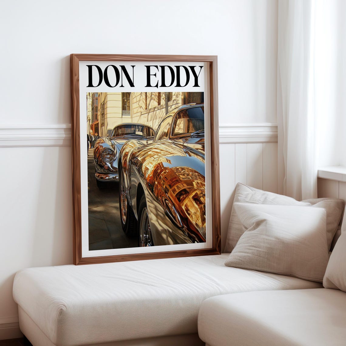 Don Eddy Style Twin Chrome Classics Fender Building Reflection Poster